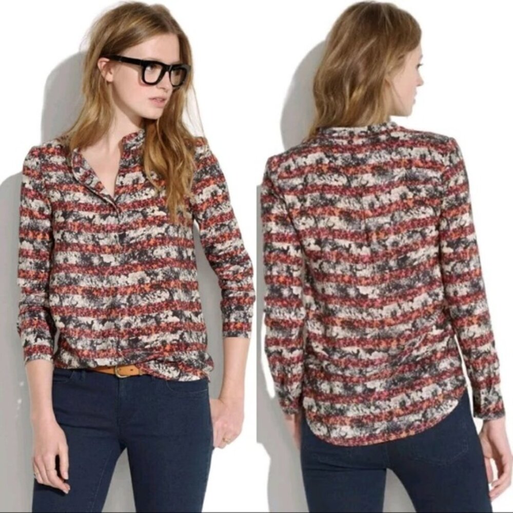 Madewell Broadway Broome Floral 100% silk blouse. Size XS.